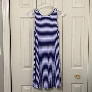 Old Navy Blue & White Striped Flowy Dress